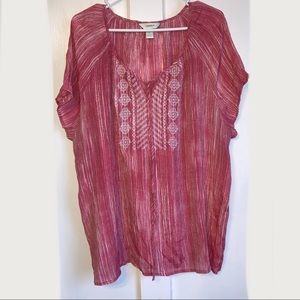 CJBanks Embroidered Lightweight Blouse